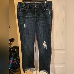 Lane Bryant Dark Blue Distressed Jeans Sz 14